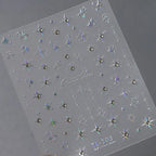 Nail Art Stickers Adhesive Slider Embossed Cross Star Sticker Decals TL103 