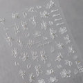 Elegant 5D White Floral Pearl Nail Stickers | Perfect for Bridal & Wedding Art TL105