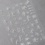 Elegant 5D White Floral Pearl Nail Stickers | Perfect for Bridal & Wedding Art TL105