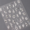 White 3D Flower Nail Art Stickers Adhesive Slider Flowers with Beads Sticker Decals TL106