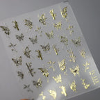 Nail Art Stickers Adhesive Slider Embossed Vintage Butterfly with Beads Sticker Decals TL113