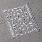 White Lace Bow Nail Art Stickers 3D Adhesive Bow Knot Mesh Sticker Decals TL118