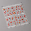 Flower Nail Art Stickers Adhesive Rose with Beads Sticker Decals TL120