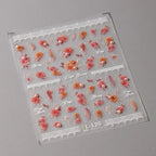 Flower Nail Art Stickers Adhesive Rose with Beads Sticker Decals TL120