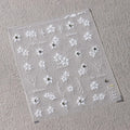 White Floral Nail Art Stickers Adhesive Embossed Flower with Rhinestones Sticker Decals TL122