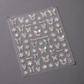 White Butterfly Nail Art Stickers Adhesive Embossed Sticker Decals TL126