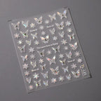 White Butterfly Nail Art Stickers Adhesive Embossed Sticker Decals TL126