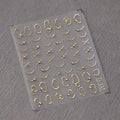 Metal Colors Nail Art Stickers Gold Silver Line With Rhinestone Adhesive Slider Sticker Decals TL127