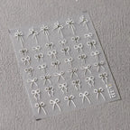 Red Bow Nail Art Stickers Adhesive Slider Embossed Bow Knot Sticker Decals TL131