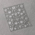 White Butterfly Nail Art Stickers With Pearls Swan Adhesive Sticker Decals TL134
