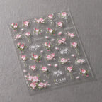 Spring Blossoming Flowers Nail Art Stickers Floral Adhesive Embossed Sticker Decals TL149