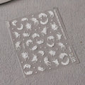 White Lily Nail Art Stickers Adhesive Embossed Lily Flower with Beads Sticker Decals TL154