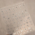 Luxury 3D Bow Nail Art Stickers - Gold & Silver Metal Decals for DIY Manicure