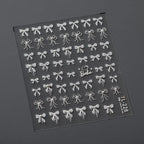 White Bow Nail Art Stickers Bows With Pearl Adhesive Embossed Sticker Decals TL228