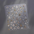 Christmas Tree Nail Art Stickers Adhesive Embossed Golden Snow Ball Sticker Decals TL274