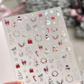 5D Gold Christmas Tree Nail Stickers - Xmas Ball Candy Canes Snowman Decals TL279