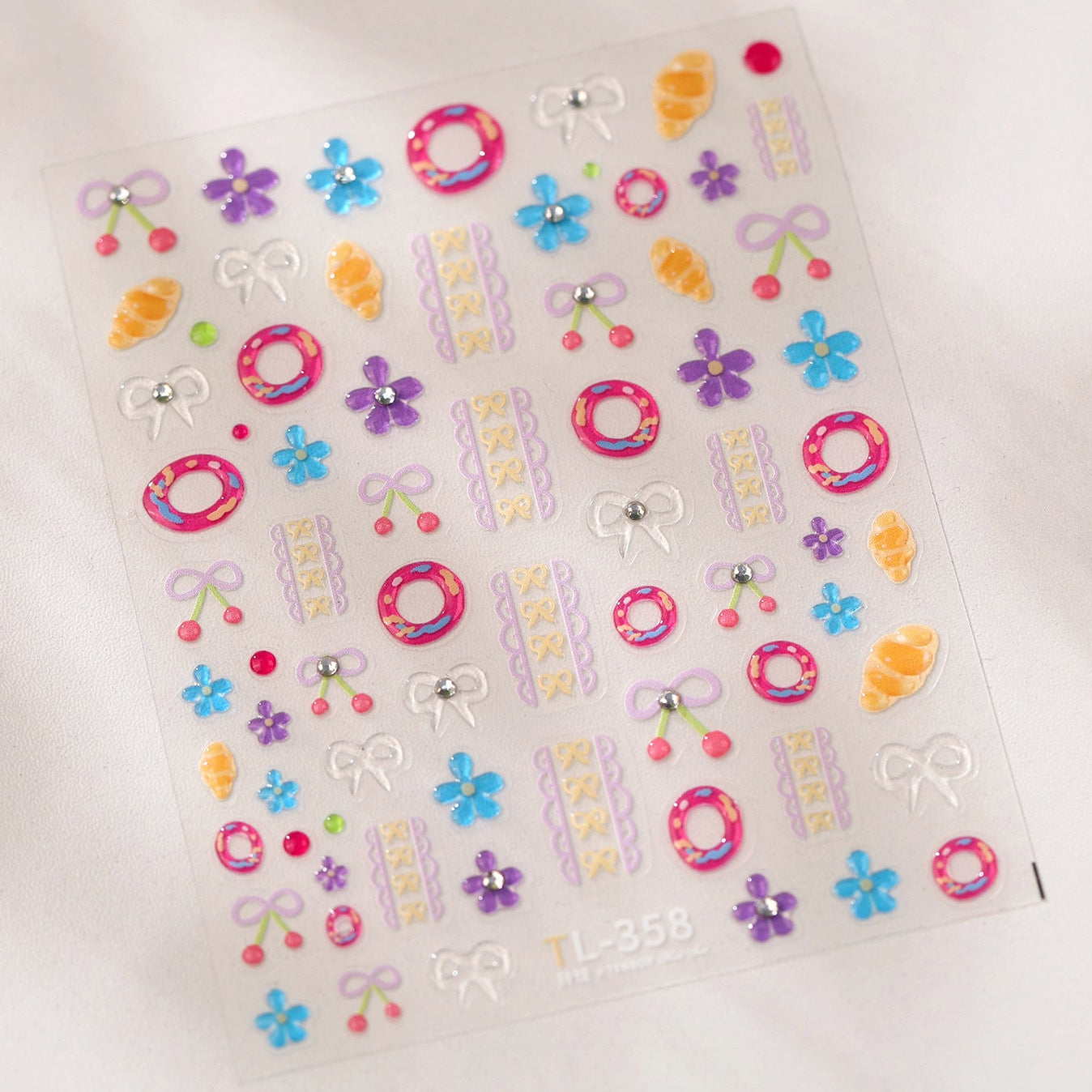 Kawaii Coquette Bow & Cherry 3D Nail Stickers