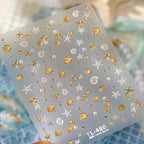 3D Mermaid Ocean Nail Stickers - Shell, Starfish & Beach Summer Decals