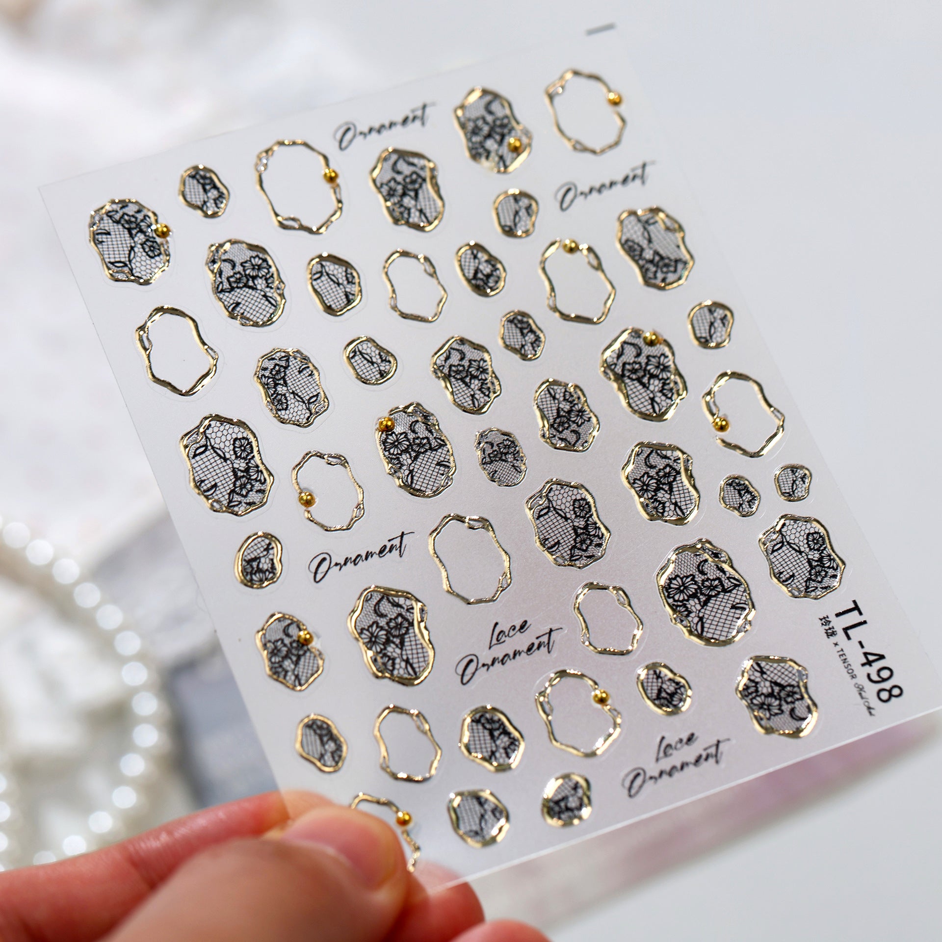 3D Gold Baroque & Opal Aura Celestial Nail Art Stickers 