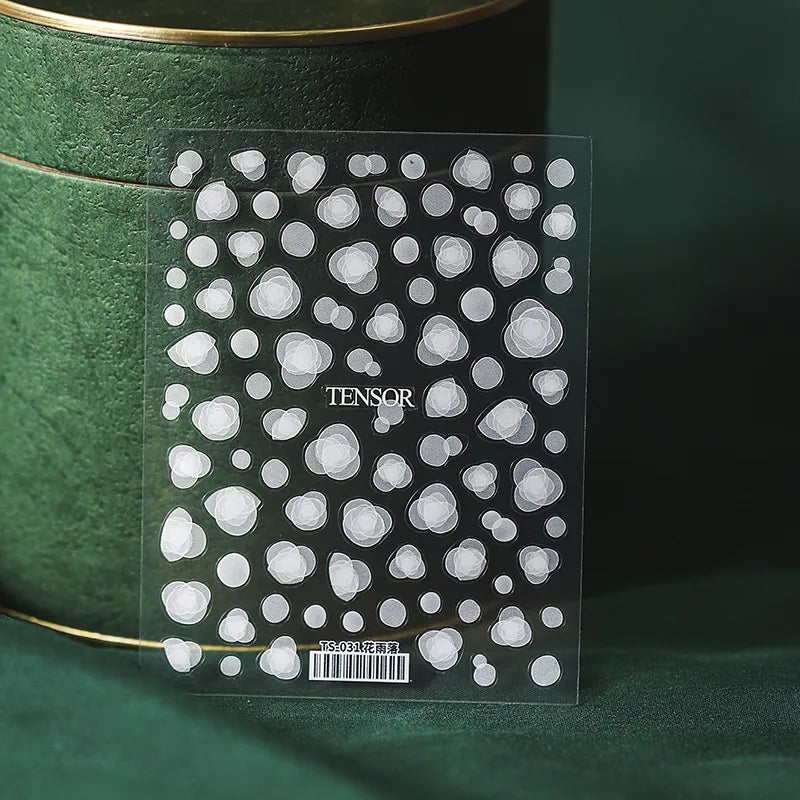 White Flower Nail Art Stickers Leaf Floral Sticker Decals MN062