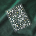 Cute Daisy Flower Nail Stickers | White & Gold Minimalist Spring Nail Art Decals TS046