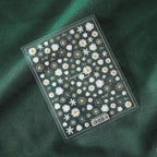 Cute Daisy Flower Nail Stickers | White & Gold Minimalist Spring Nail Art Decals TS046