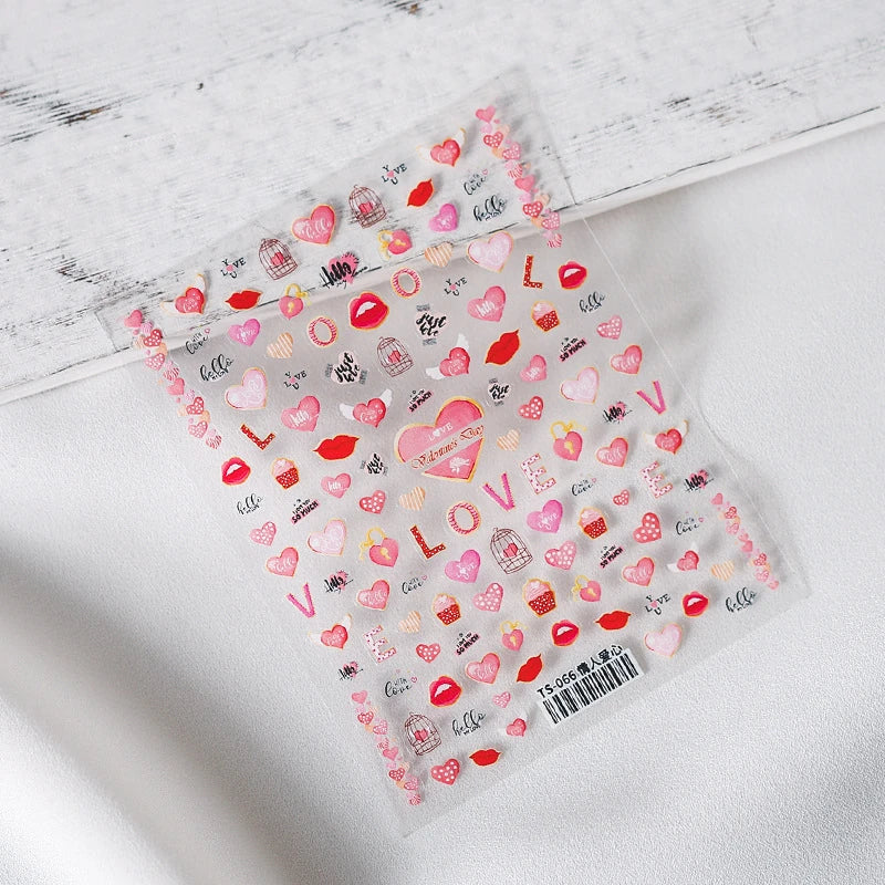 3D Ultra Thin Nail Art Sticker Decals - Rose Flower Nail Sticker