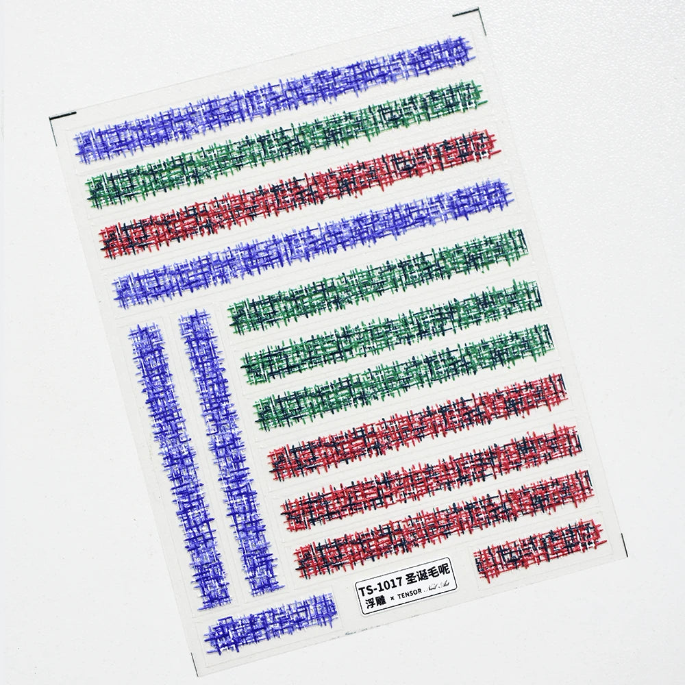 5D Knitting Design Nail Art Sticker Decals