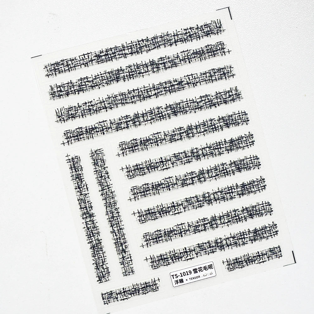 5D Knitting Design Nail Art Sticker Decals