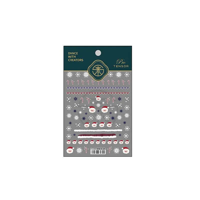 Christmas Nail Art Stickers 3D Adhesive Ginger Bread Men Sticker Decals TS1029