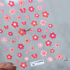 Spring Floral Nail Art Stickers Colorful Flower Leaf Adhesive Embossed Sticker Decals TS1165