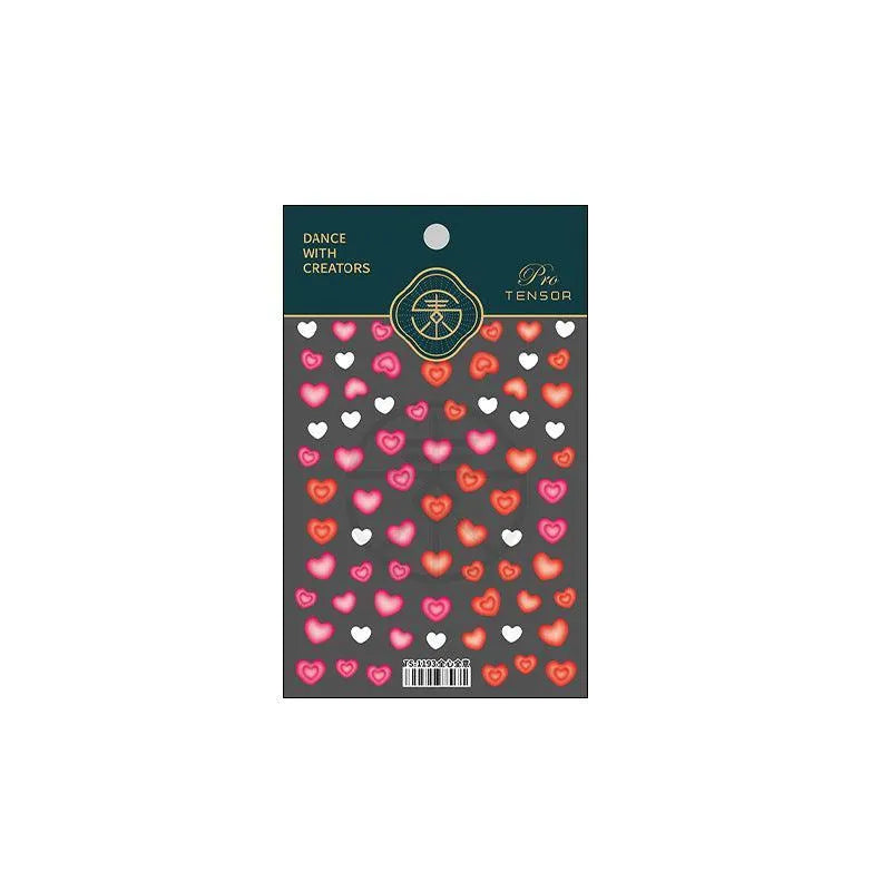 Love Heart Design Nail Art Stickers Adhesive Embossed Heart Sticker Decals TS1193