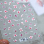 Pink Flowers Nail Art Stickers Adhesive  Peach Blossom Sticker Decals TS1207