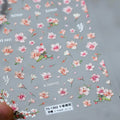 Pink Flower Nail Art Stickers Peach Blossom Adhesive Sticker Decals TS1302 embossed
