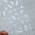 3D Jellyfish Nail Stickers Adhesive Jellyfish Nail Art Decals For Beach Vacation TS1317 embossed