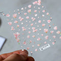 Pink Flower Nail Art Stickers Embossed Magnolia Floral Sticker Decals TS1323 embossed