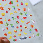 5D Summer Fruits Nail Art Stickers Cherry Blueberry Watermelon Kiwi Adhesive Sticker Decals TS1423