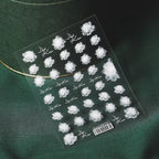 White Flower Nail Art Stickers Adhesive Lace Floral 3D Adhesive Decals TS148