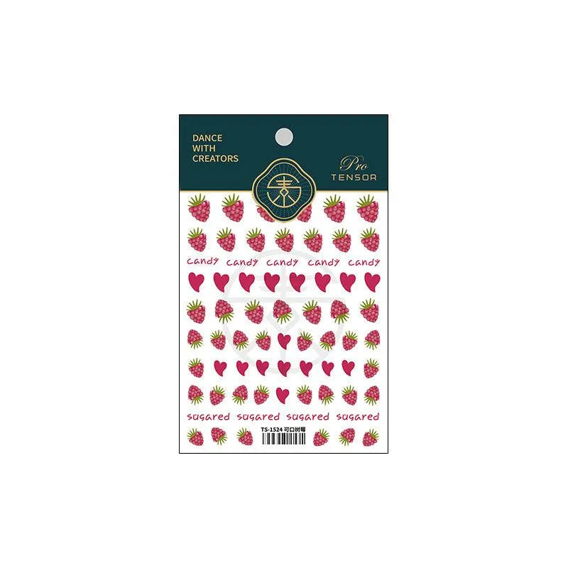 Fruit Nail Art Stickers Raspberry Adhesive Sticker Nail Decals TS1524