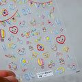 Nail Art Stickers Adhesive Slider Colorful Line Graffiti Embossed Sticker Decals TS1553