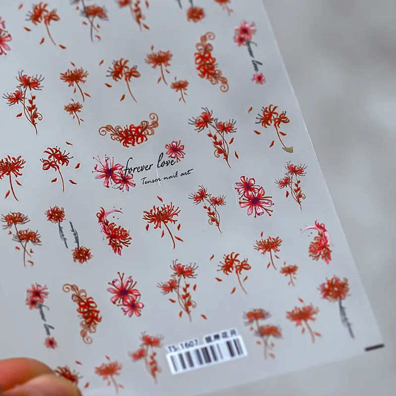 Nail Art Stickers Adhesive Sliders Mandala Flowers Sticker Decals TS1607