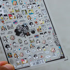 Retro Pop Girl Nail Art Stickers Vintage Street Graffiti Adhesive Sticker Decals TS1614