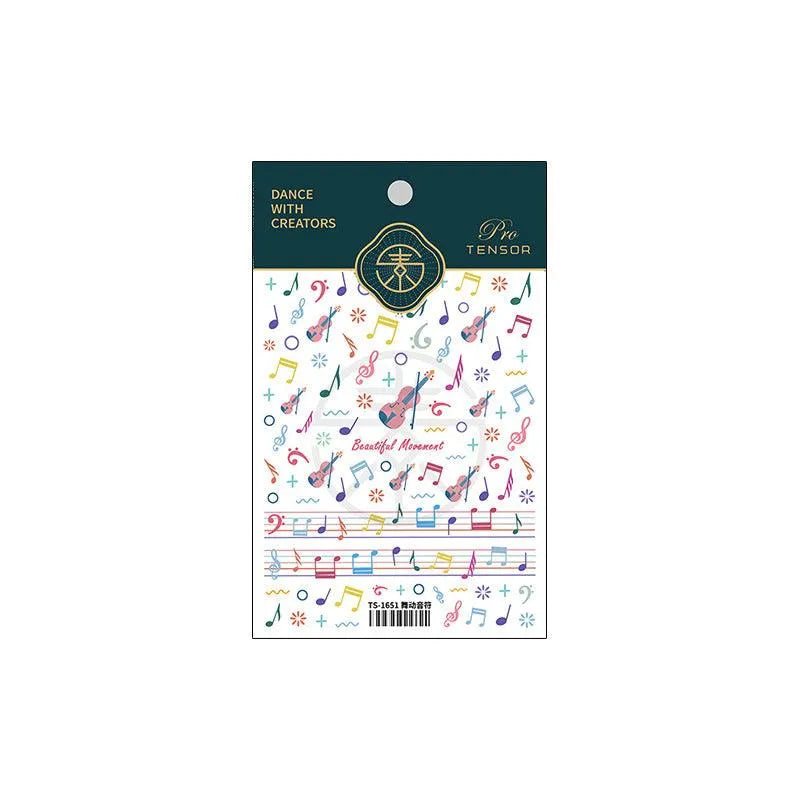 Phonetic Symbol Design Nail Art Stickers Adhesive Sliders Musical Notes Sticker Decals TS1651
