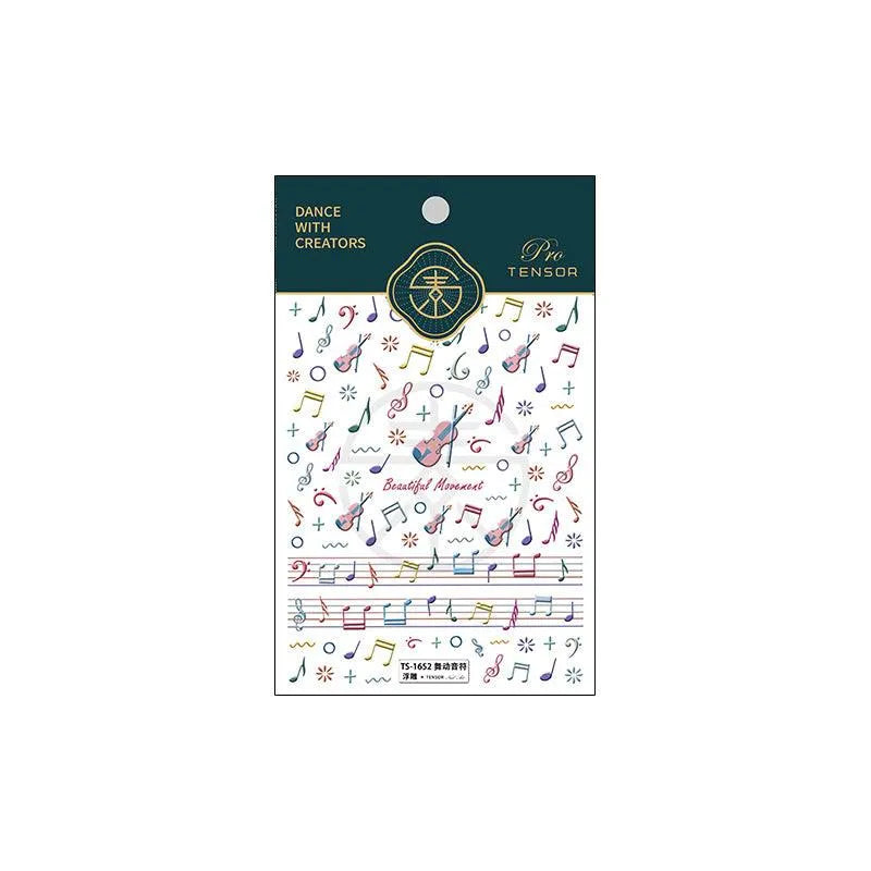 Phonetic Symbol Design Nail Art Stickers Adhesive Sliders Musical Notes Sticker Decals TS1652 embossed