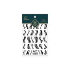 Smoke Shape Nail Art Stickers Black White Ribbon Adhesive Sticker Decals TS1662