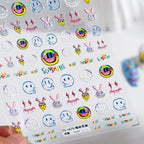Sunshine Nail Art Stickers Cheeky Smile Face Adhesive Sticker Slider Decals TS1679 embossed