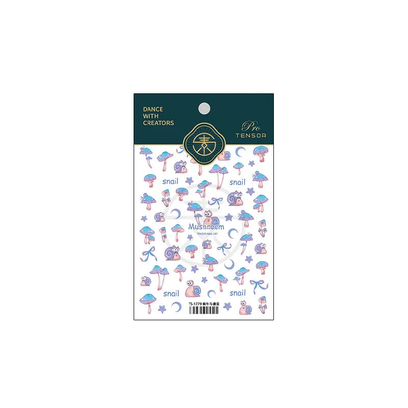 Cute 5D Mushroom Nail Stickers | Whimsical Fairy & Cottagecore Nail Art Decals TS1779
