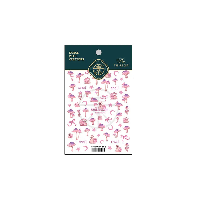 Cute 5D Mushroom Nail Stickers | Whimsical Fairy & Cottagecore Nail Art Decals TS1781