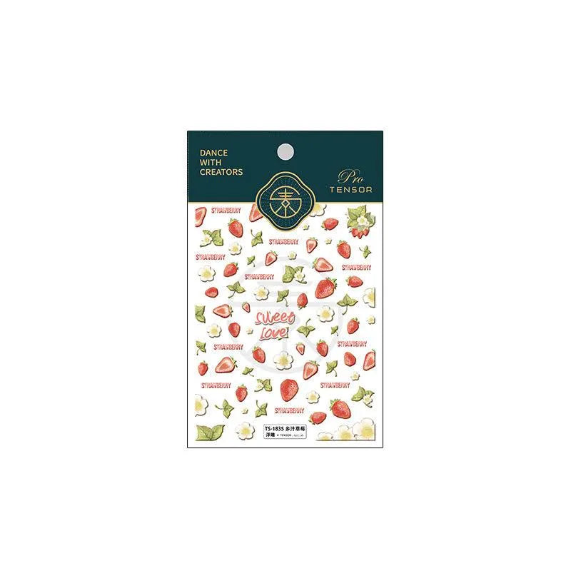 Strawberry Nail Art Stickers Adhesive Sticker Decals TS1835 embossed