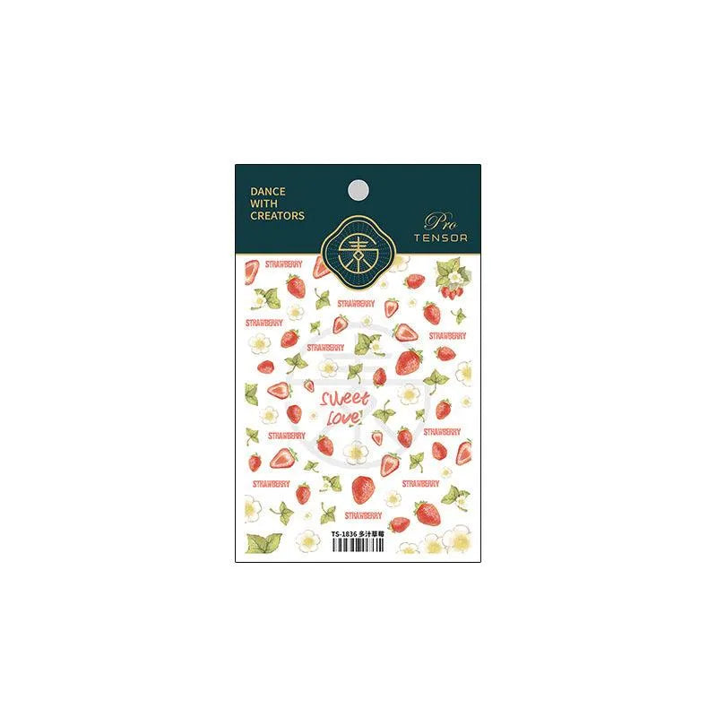 Strawberry Nail Art Stickers Adhesive Sticker Decals TS1836